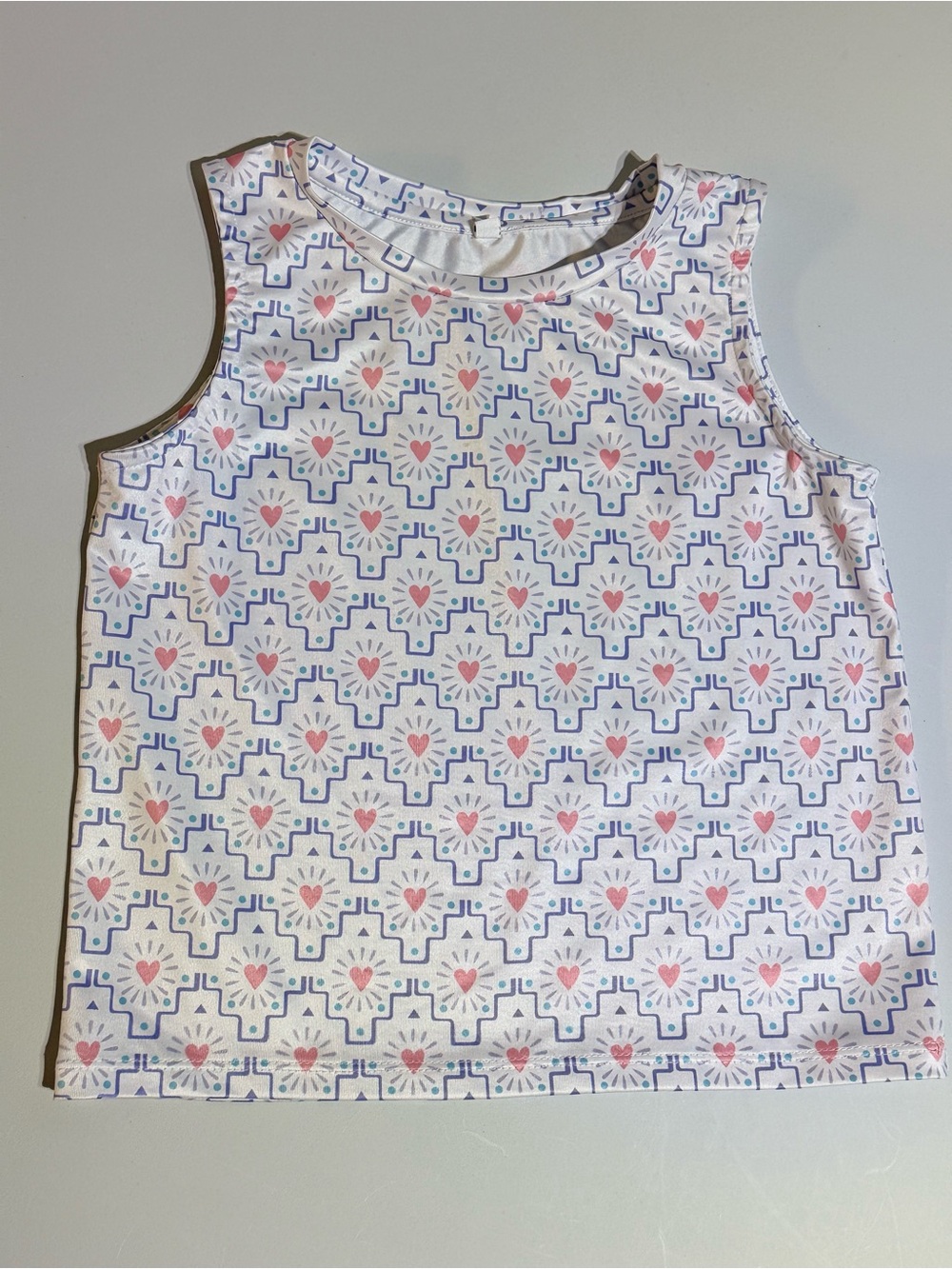 Honesty Active Girls Youth Small Heart Print Lib Tank NWOT